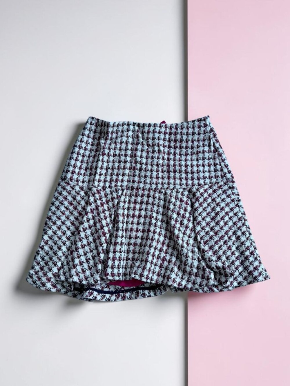 MAEVE Anthropologie Pink Boucle Ruffle Skirt Size 10